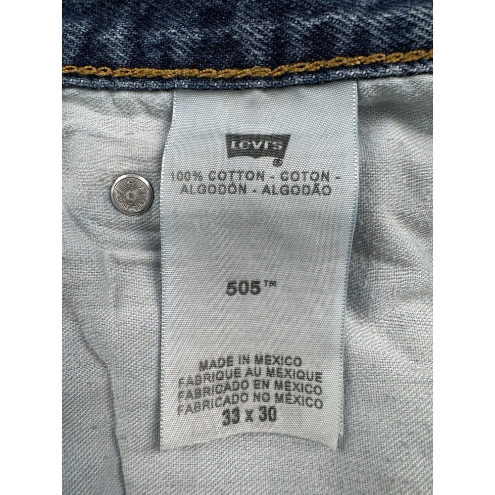 Levi's 505 Regular Fit Blue Denim Jeans Men's 33x30 (Actual 33x29) Medium Wash - Picture 3 of 8